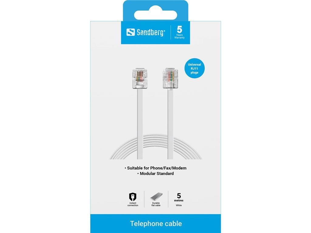 Sandberg Sandberg telefonski kabel RJ11-RJ11 5 m