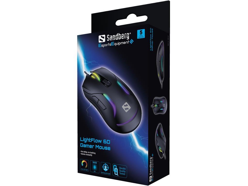 Sandberg Miš LightFlow 6D Gamer, žični