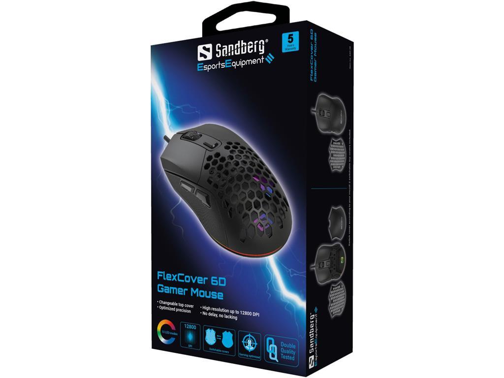 Sandberg Miš FlexCover 6D Gamer, žični