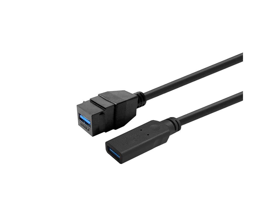 Vivolink Pro Keystone črn USB-A (F) na USB-A (F)